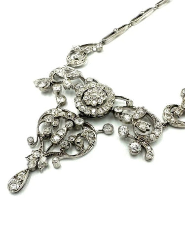 Collier Collier XIXe siècle en or, argent et diamants taille ancienne 58 Facettes
