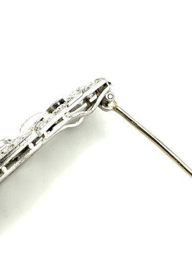 Broche Broche Art déco - Broche en platine et diamants 58 Facettes