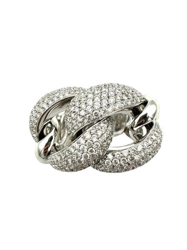 Bague 54 Messika - Bague gourmette en or blanc 18K et diamants 2,09 ct 58 Facettes