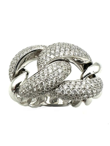 Bague 54 Messika - Bague gourmette en or blanc 18K et diamants 2,09 ct 58 Facettes