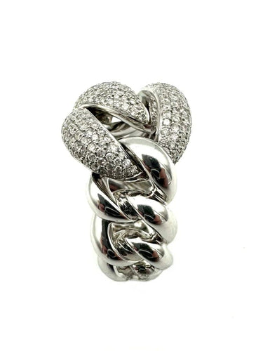 Bague 54 Messika - Bague gourmette en or blanc 18K et diamants 2,09 ct 58 Facettes