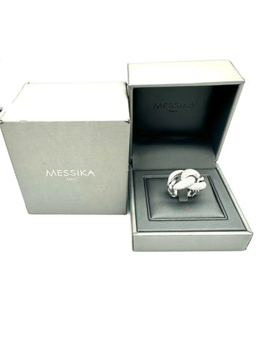 Bague 54 Messika - Bague gourmette en or blanc 18K et diamants 2,09 ct 58 Facettes
