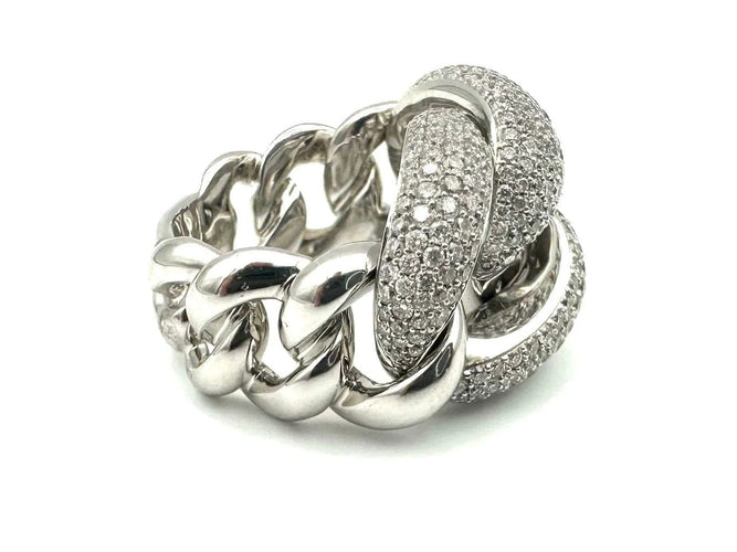 Bague 54 Messika - Bague gourmette en or blanc 18K et diamants 2,09 ct 58 Facettes