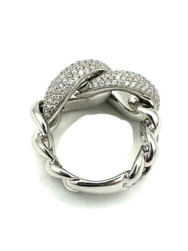 Bague 54 Messika - Bague gourmette en or blanc 18K et diamants 2,09 ct 58 Facettes