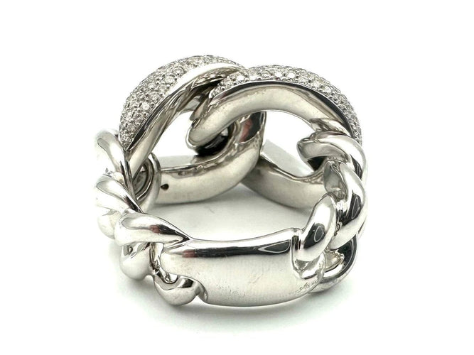 Bague 54 Messika - Bague gourmette en or blanc 18K et diamants 2,09 ct 58 Facettes