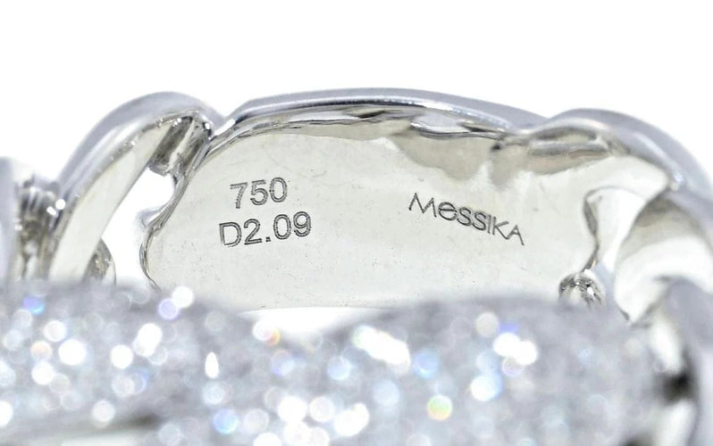Bague 54 Messika - Bague gourmette en or blanc 18K et diamants 2,09 ct 58 Facettes