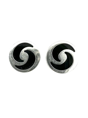 Boucles d'oreilles Bvlgari Optical - Boucles d’oreilles clous en or blanc 18K et onyx 58 Facettes