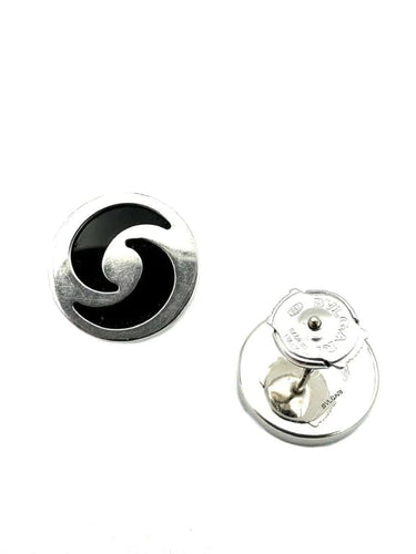 Boucles d'oreilles Bvlgari Optical - Boucles d’oreilles clous en or blanc 18K et onyx 58 Facettes