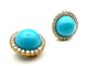 Boucles d'oreilles Boucles d’oreilles marguerite en or jaune 18K turquoises et diamants 58 Facettes