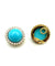 Boucles d'oreilles Boucles d’oreilles marguerite en or jaune 18K turquoises et diamants 58 Facettes
