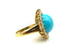 Bague 51 Bague Marguerite en or jaune 18K, turquoise et diamants 58 Facettes