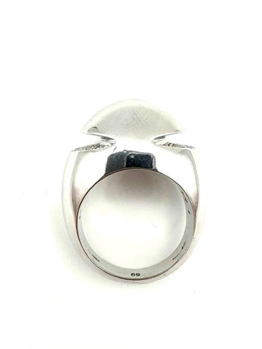 Bague 59 BVLGARI Cabochon - Bague jonc ajouré en or blanc 18K et diamants 58 Facettes
