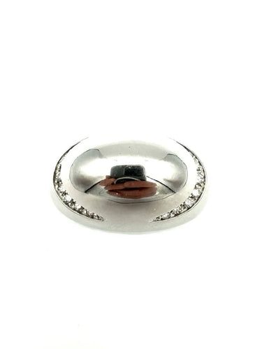 Bague 59 BVLGARI Cabochon - Bague jonc ajouré en or blanc 18K et diamants 58 Facettes