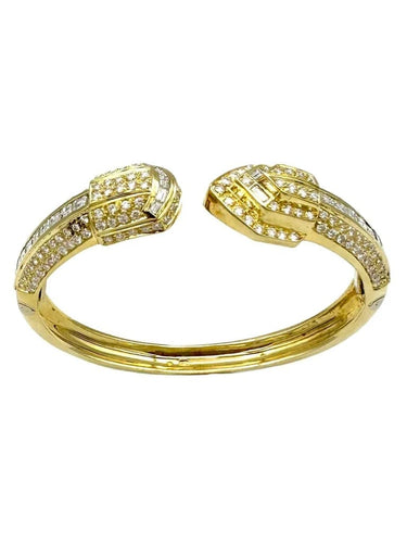 Bracelet Bracelet jonc vintage en or jaune 18K et diamants 5,5 ct 58 Facettes