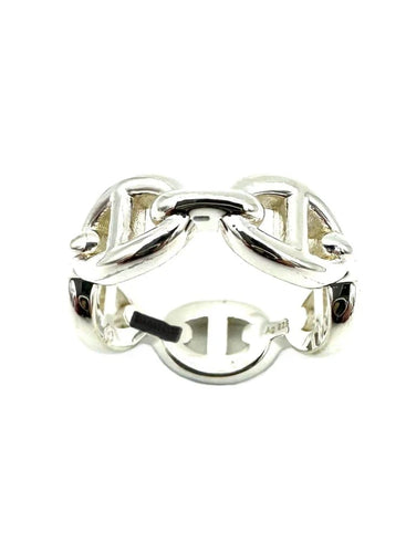 Bague 51 Hermès Chaîne d’ancre enchaînée - Bague en argent 925 58 Facettes