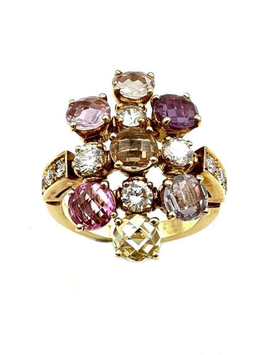 Bague 54 Bvlgari Allegra - Bague en or jaune 18K, saphirs et diamants 58 Facettes