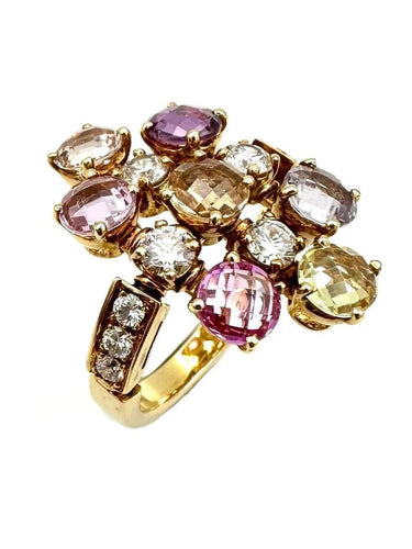 Bague 54 Bvlgari Allegra - Bague en or jaune 18K, saphirs et diamants 58 Facettes