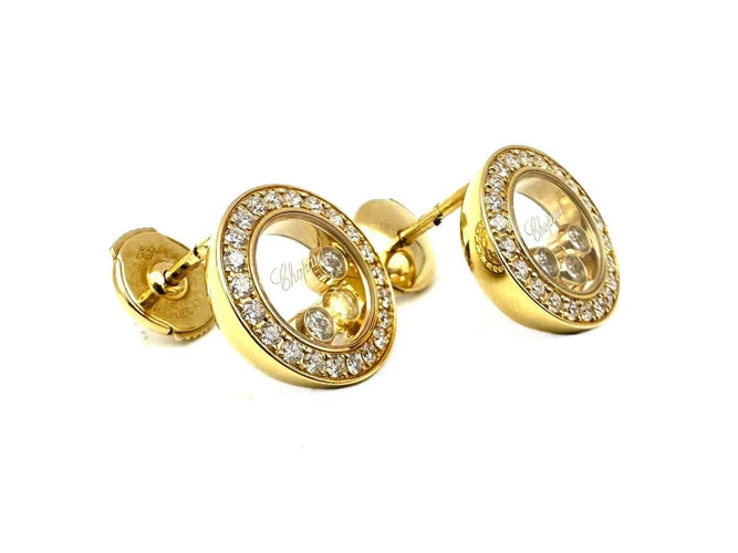Boucles d'oreilles CHOPARD - Boucles d'oreilles Happy Diamonds Icons en or jaune et diamants 58 Facettes