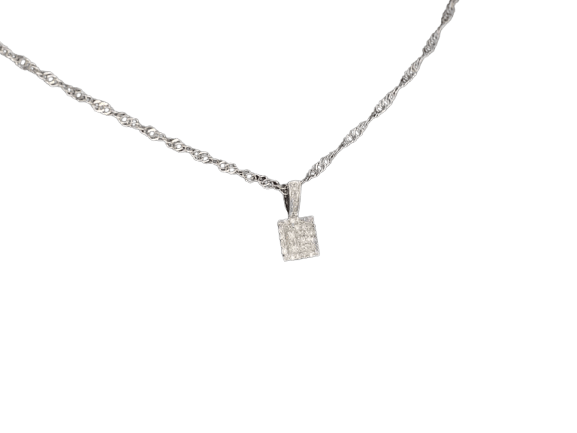 Pendentif Pendentif en or blanc 14 carats avec diamants 58 Facettes 2024