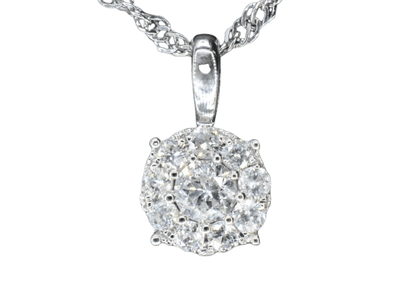 Pendentif Pendentif en or blanc avec diamants 58 Facettes 2074