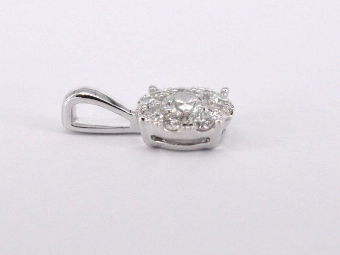 Pendentif Pendentif en or blanc 14 carats avec diamants 58 Facettes 2074