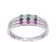 Bague Bague en or blanc 14 carats avec diamant et pierres multicolores 58 Facettes 2043