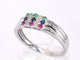 Bague Bague en or blanc 14 carats avec diamant et pierres multicolores 58 Facettes 2043