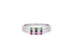 Bague Bague en or blanc 14 carats avec diamant et pierres multicolores 58 Facettes 2043