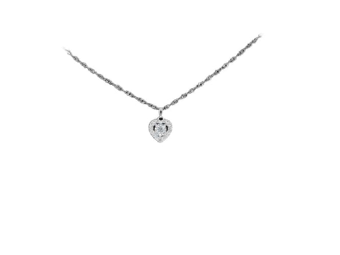 Pendentif Pendentif cœur en or blanc 14 carats avec diamants 58 Facettes 2082