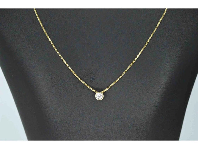 Pendentif Pendentif en or 14 carats avec diamant taille brillant 58 Facettes 2092