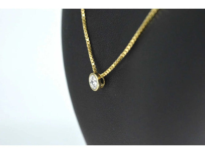 Pendentif Pendentif en or 14 carats avec diamant taille brillant 58 Facettes 2092
