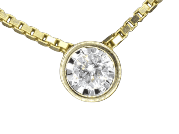 Pendentif Pendentif en or 14 carats avec diamant taille brillant 58 Facettes 2092