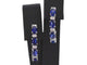 Boucles d'oreilles Boucles d’oreilles en or blanc 14 carats avec diamants et saphir 58 Facettes 2130