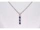 Pendentif Pendentif en or blanc 14 carats avec diamants et saphir 58 Facettes 2136