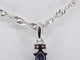 Pendentif Pendentif en or blanc 14 carats avec diamants et saphir 58 Facettes 2136