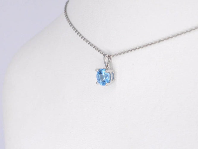 Pendentif Pendentif en or blanc 14 carats avec topaze 0,90 ct 58 Facettes 2202