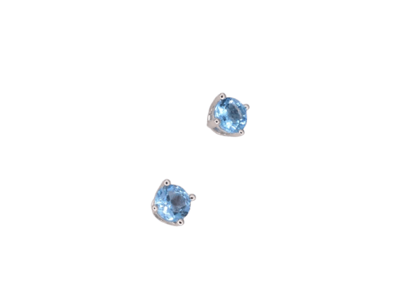 Boucles d'oreilles Boucles d’oreilles en or blanc 14 carats avec topaze et diamant 58 Facettes 2201