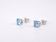 Boucles d'oreilles Boucles d’oreilles en or blanc 14 carats avec topaze et diamant 58 Facettes 2201