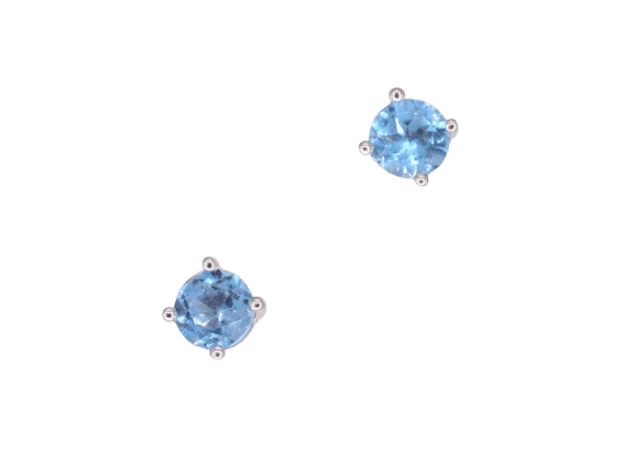 Boucles d'oreilles Boucles d’oreilles en or blanc 14 carats avec topaze et diamant 58 Facettes 2201