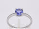 Bague 54 Bague en or blanc 14 carats avec tanzanite et diamant 58 Facettes 2200