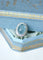 Bague 53.5 Bague marguerite cabochon en or blanc et platine, aigue-marine et diamants 58 Facettes
