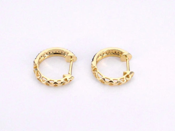 Boucles d'oreilles Boucles d'oreilles en or 14 carats avec diamant noir 58 Facettes 2228