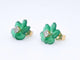 Boucles d'oreilles Boucles d’oreilles en or 14 carats avec diamants et fleur verte 58 Facettes 2259
