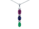 Pendentif Pendentif en or blanc 14 carats avec diamants et pierres multicolores 58 Facettes 2275