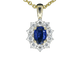 Pendentif Pendentif entourage en or jaune 14 carats, saphir et diamants 58 Facettes 2300