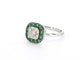 Bague 54 Bague en or blanc 14 carats avec diamants et émeraude 58 Facettes 2315