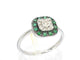 Bague 54 Bague en or blanc 14 carats avec diamants et émeraude 58 Facettes 2315