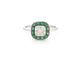 Bague 54 Bague en or blanc 14 carats avec diamants et émeraude 58 Facettes 2315