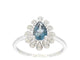 Bague 54 Bague en or blanc 14 carats avec diamants et topaze 58 Facettes 2316