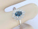 Bague 54 Bague en or blanc 14 carats avec diamants et topaze 58 Facettes 2316